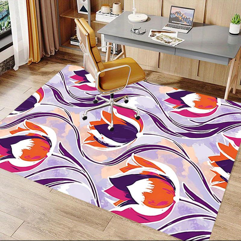 1pc Tulip Pattern Area Rug Soft Flannel Floor Mat for Living Room, Bedroom and Carpet, Sofa Coffee Table Floor Mat, Decorative Rug Q03