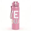 1PC Vet Squad Retro Letter Text Print 750ml Color Plastic Sports Water Bottle Leakproof Flip Straw Lid Suitable for Sports Office Home Use