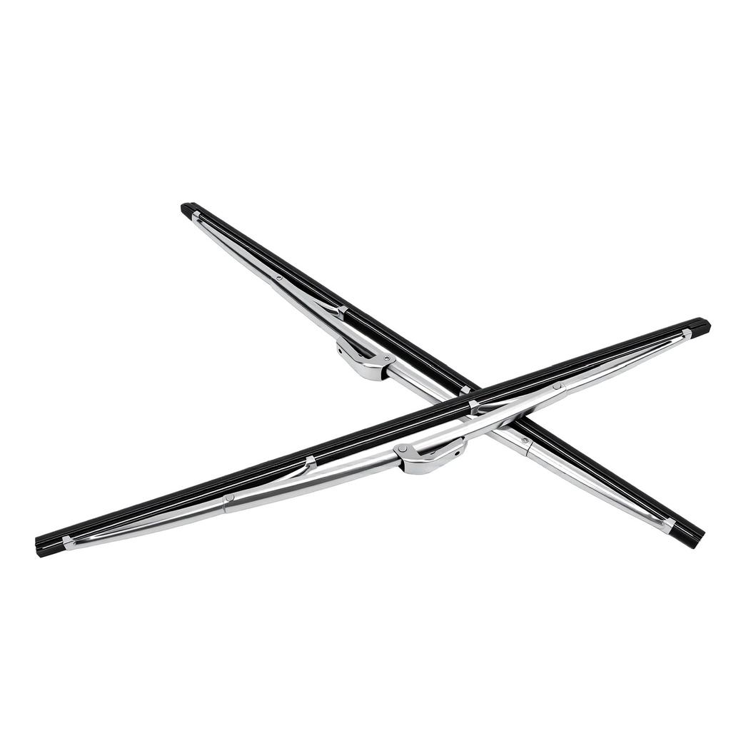 2PCS 15 Inch Wiper Blades 7mm Bayonet Silver Polished Stainless Steel Bayonet Type Wiper Blades for Classic America Cars