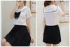 Aculldo Sailor Short Sleeve and Long School High School Girl JK Two Authentic Plus Size Sleeve Uniform, Sleeve, Girls' Uniform, Uniform, 3-Piece Set,