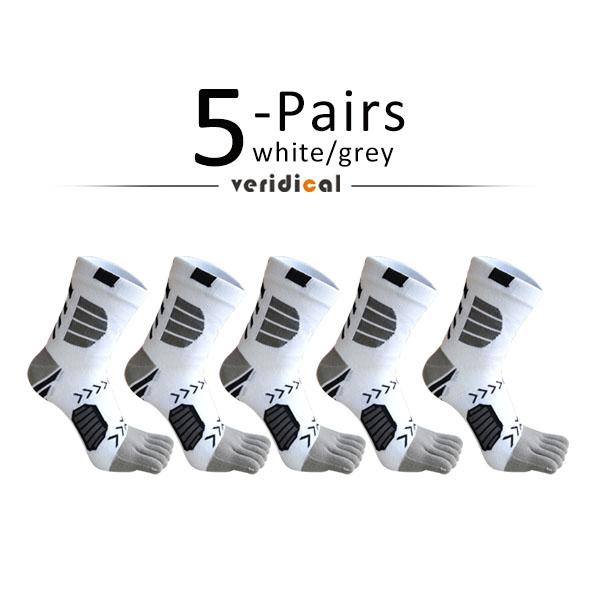 1/5 Paare Sport Zehensocken Kompressions Baumwolle Schweißabsorbierend Deodorierend Fahrrad Marathon Fitness Outdoor Basketball 5-Finger-Socken