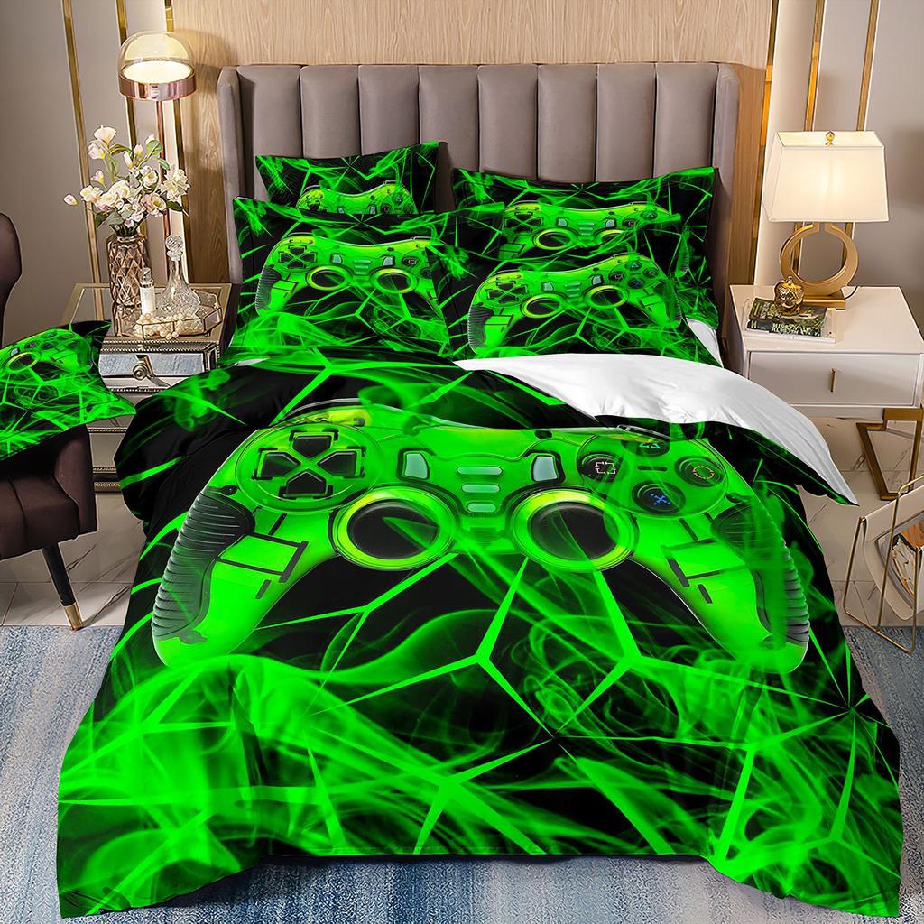 3D Gamepad Bedding Set Microfiber Quilt Cover Three-Piece Set