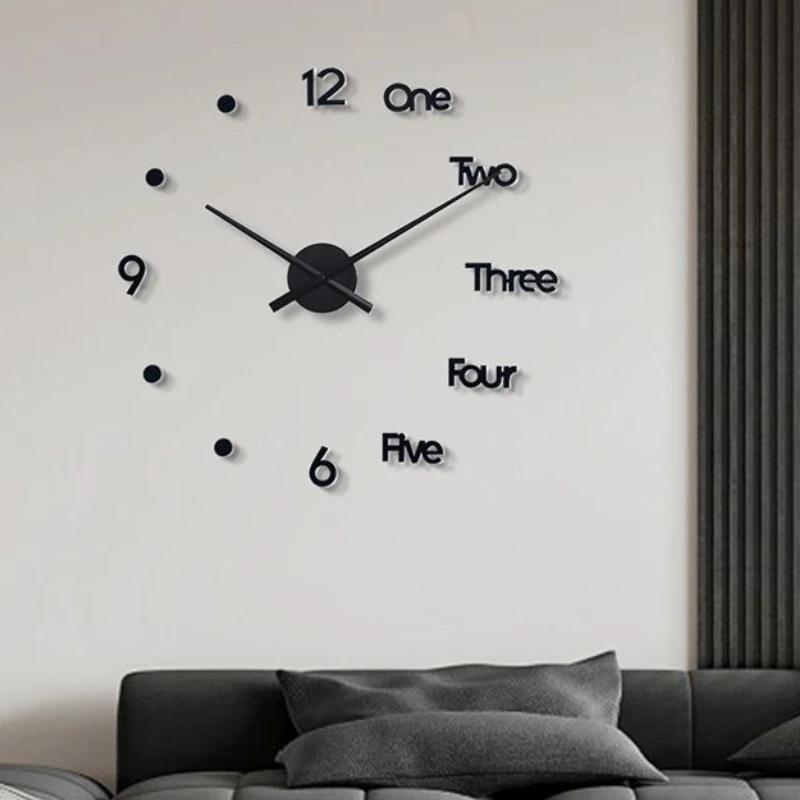 Creative Wall Clock Stickers Modern Brief Retro Wall Clock Living Room Aesthetic Kitchen Design Clocks Luxury Home Decoration