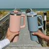 40oz 304 acciaio inossidabile bottiglia d'acqua isolata, tazza termica per auto caffè, tazze calde fredde thermos con manico cannuccia, per lo sport
