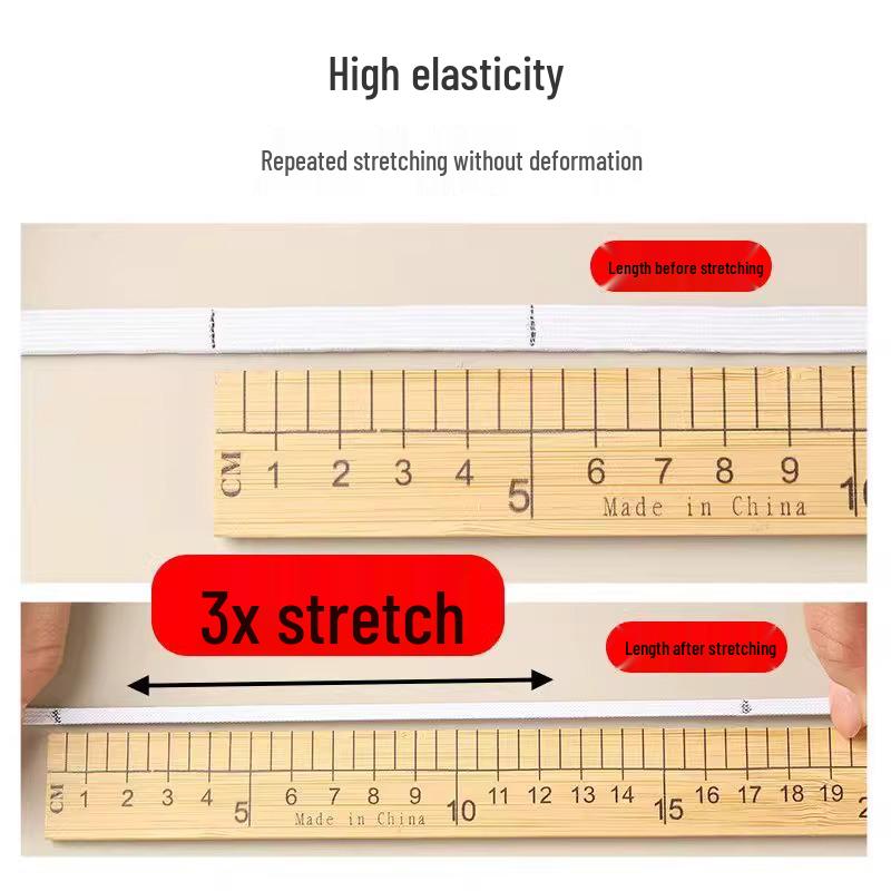 Durable Double-Layer Elastic Band for Waistbands - High Elasticity Flat Rubber Cord