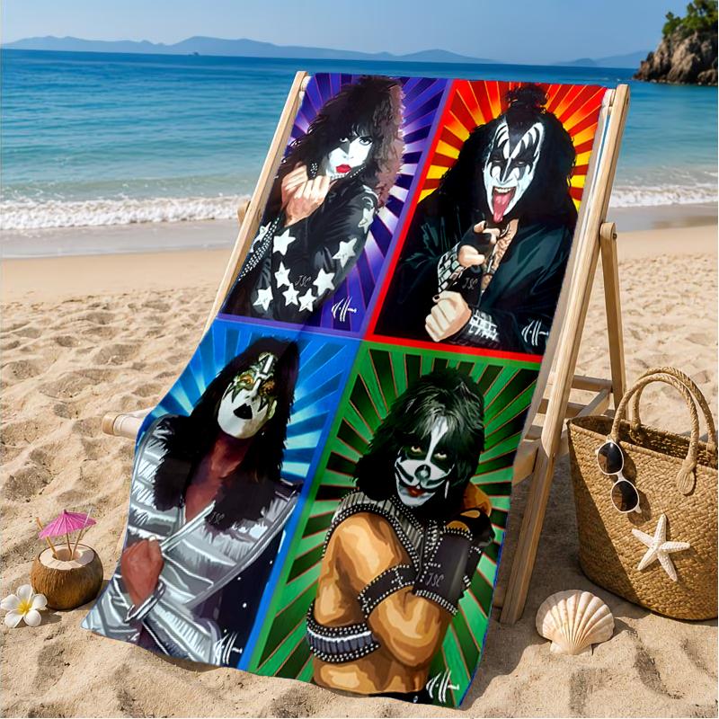 rock Band Collage Beach Towel, Microfiber Beach Towel, Perfect For Pool, Beach, Travel, Home Decor Beach Party Fan gifts