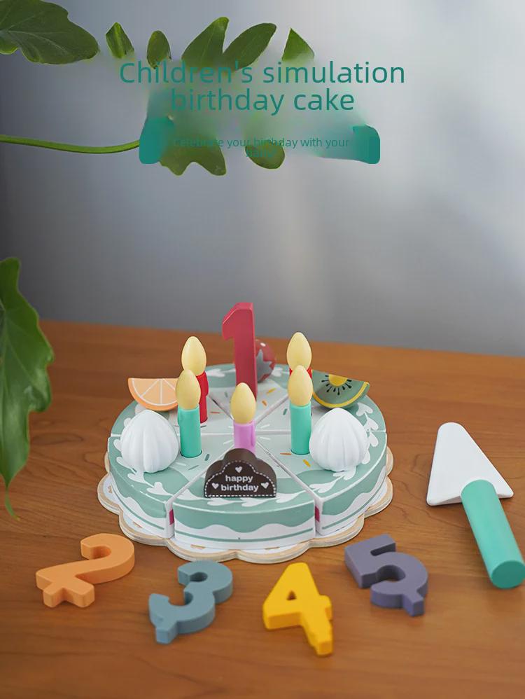 Children's Wooden Tea Party Set with Cutting Toys