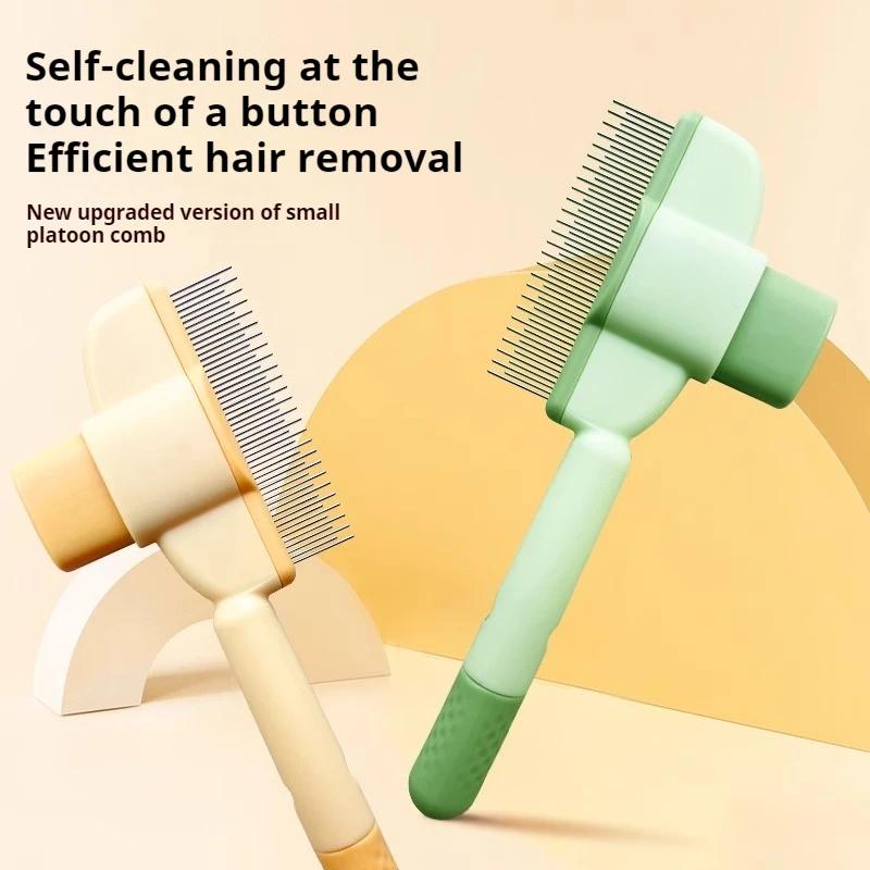 Dual-Purpose Comb for Cats Floating Teeth Hair Remover Brush with Needle Design for Pet Grooming Tool for Long/Short Fur