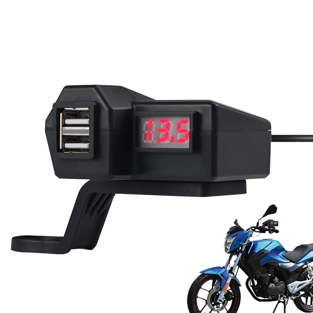 

Адаптер питания для мотоцикла, комплект для зарядки мотоцикла с двумя USB-портами, комплект для быстрого отключения зарядного устройства для мотоцикла, водонепроницаемый комплект для мотоцикла