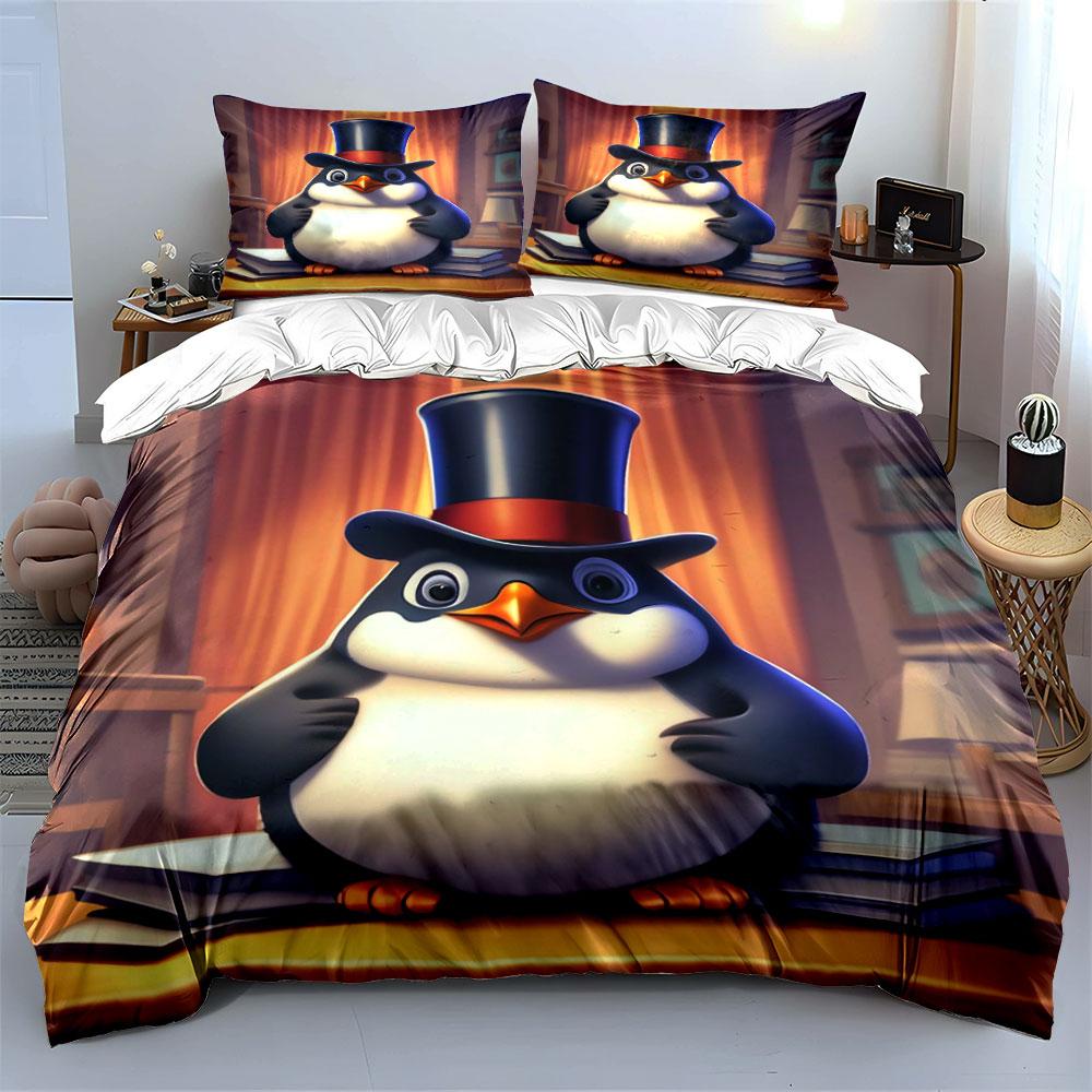 Penguin with Top Hat. Bedding Sets Duvet Cover Sets Duvet Covers Pillowcases(1*Duvet Cover 2*Pillowcases Without Duvet Insert)