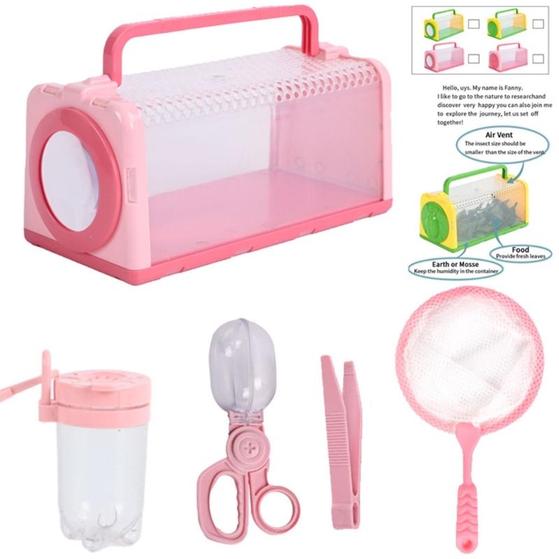 Educational Insect Exploration Kits with Catcher Net and Tweezers for Kids Science Nature Exploring Outdoor Activity Toy