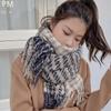Gestrickter Frühlings-Winter-Frauen-Schal Plaid Warm Cashmere Schals Schal Luxusmarke Hals Bandana Houndstooth