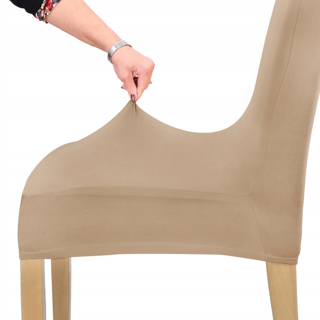 Beige Elastic Chair Cover [21Db]