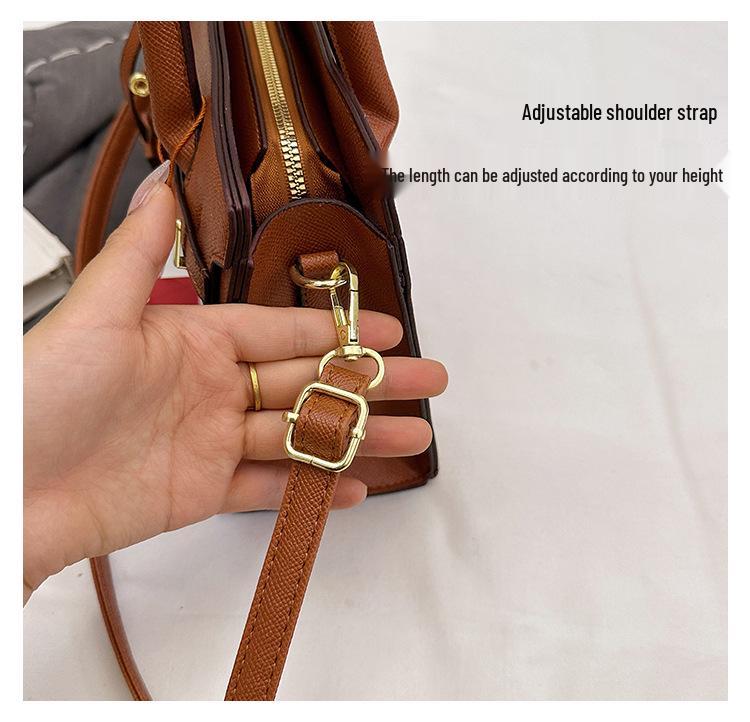 2025 Korean Style Large Capacity Textured Platinum Handbag - Versatile Women's Shoulder Crossbody Bag
