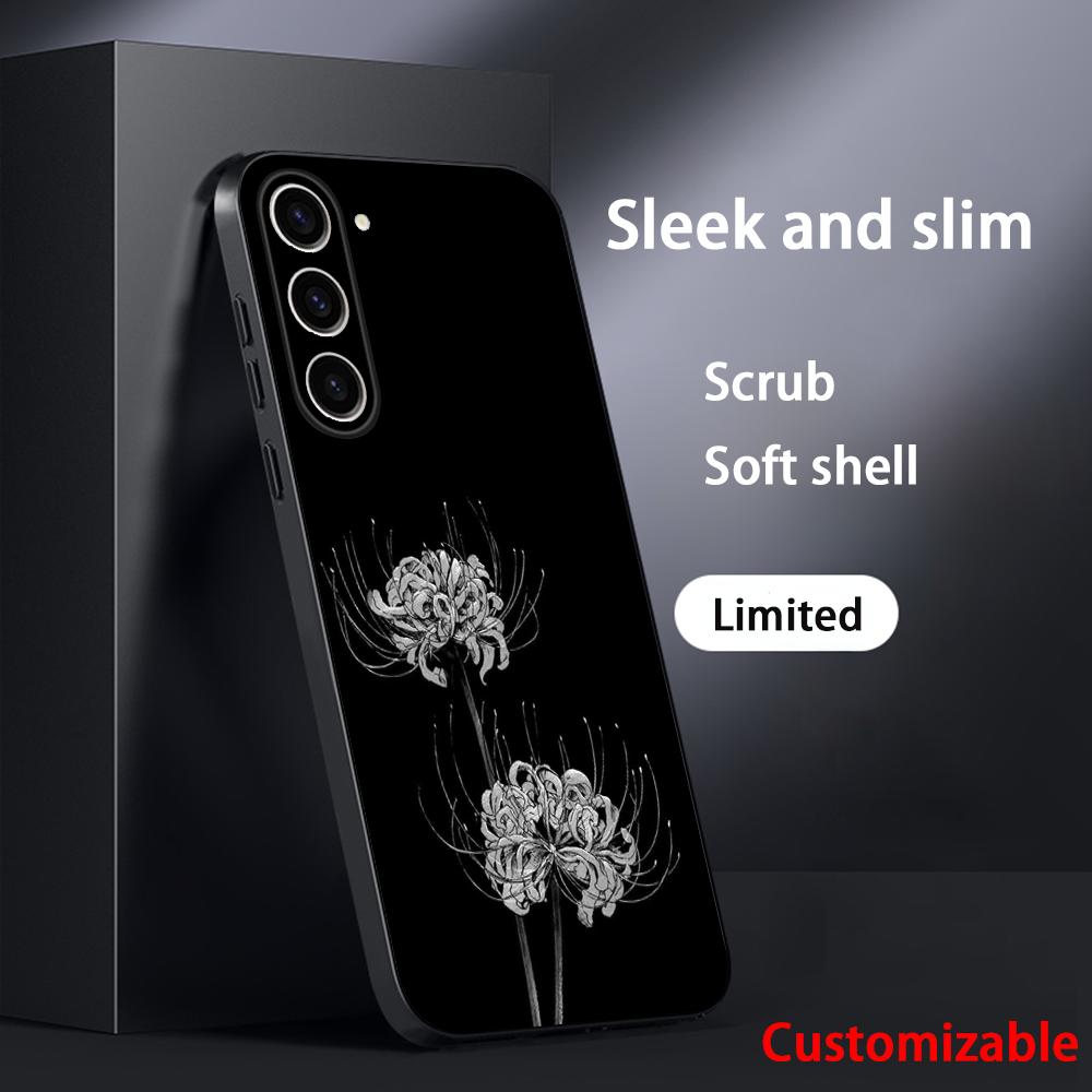 Art Red spider lilys japan design Phone Case For Samsung Galaxy S26 S25 S24 S23 S22 S21 Plus Ultra Note20 Soft Black