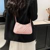 Personalized contrasting color underarm bag 2025 spring new fashion popular women's bag denim diamond hair shoulder bag