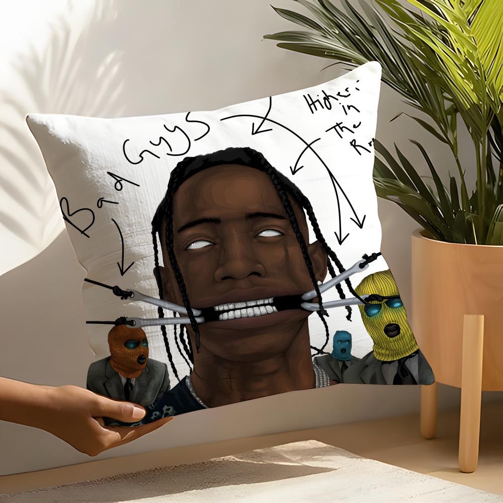Legendary Rapper T-Travis Scott Pillow Case Linen Cushion Covers For Decorative Sofa Home Pillows Case Car Chair Pillows Cases