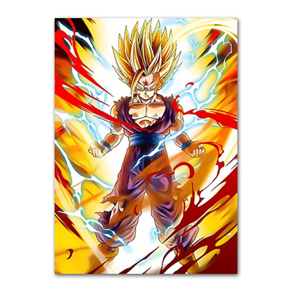 Japanese Modern Anime Retro Dragon Ball Poster Goku Gohan Vegeta Piccolo Friza Canvas Painting Print Wall Art Children Gift