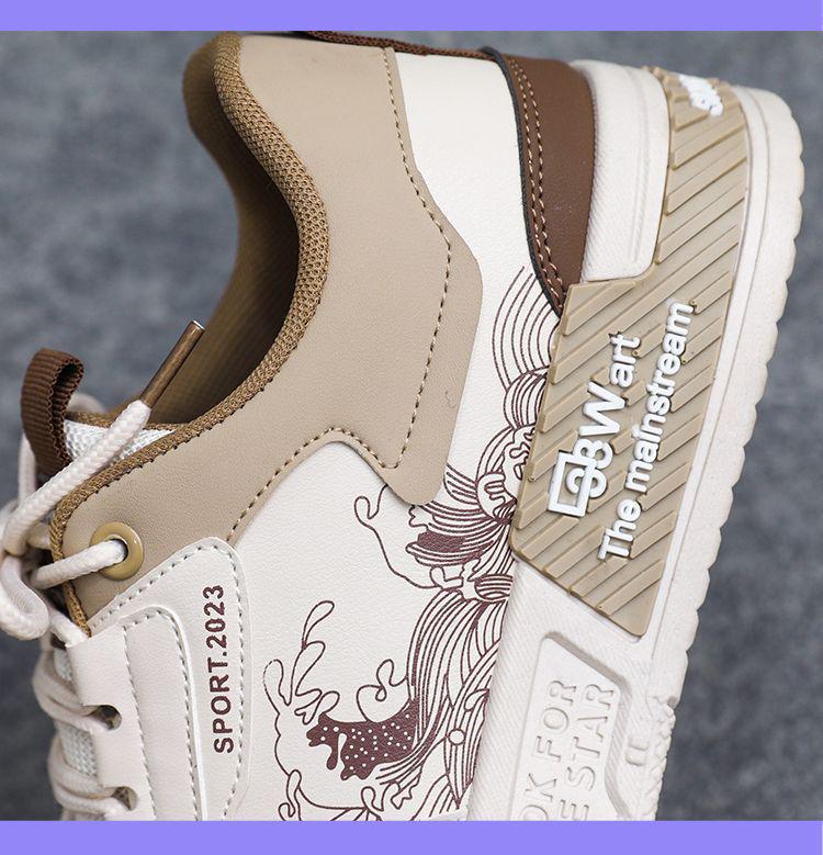 Niche Versatile Height-Increasing White High-Top Sneakers for Men - Trendy Casual Sports Shoes for Spring, Summer, and Autumn.