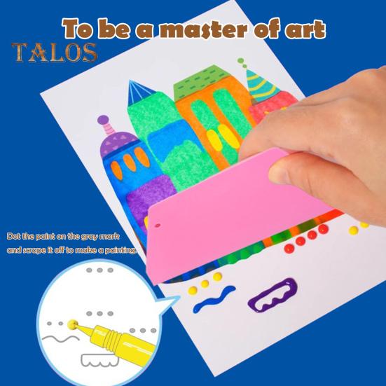 

1 комплект Squeegee Art Kids Paint Kit DIY Rainbow Scratch Painting Crafts Kit Детская развивающая игрушка для рисования Scratch Art Подарок для малышей Мальчиков и Девочек 1 Set