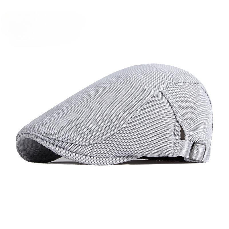 

Men s Mesh Flat Cap Breathable Summer Ivy Cap Lightweight Vintage Cabbie Newsboy Hat with Adjustable Buckle Adjustable（55-60cm）