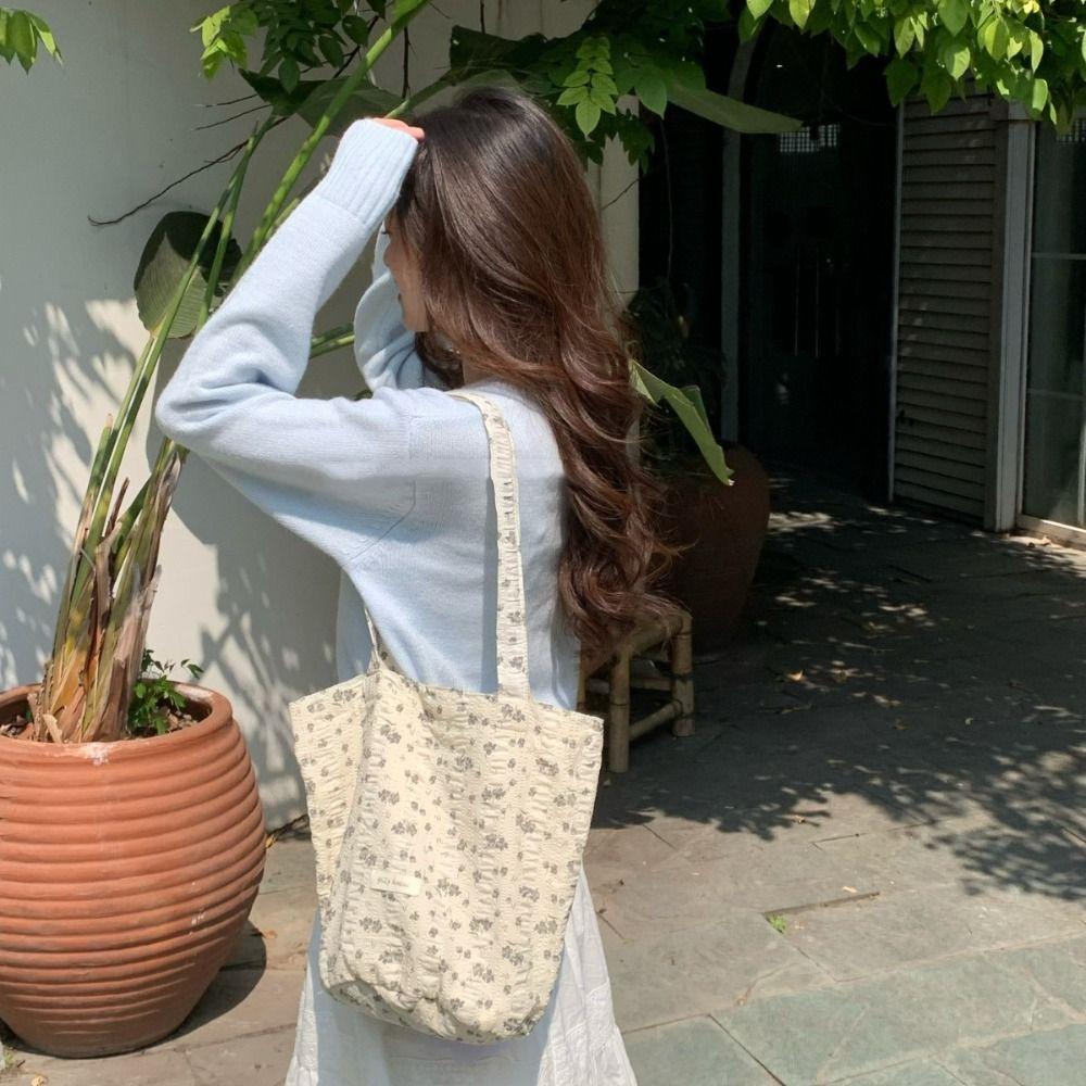 French Style Bow Lace Ribbons Bag Commute Women's Tote Bag Ins Flower Shoulder Bag Girls