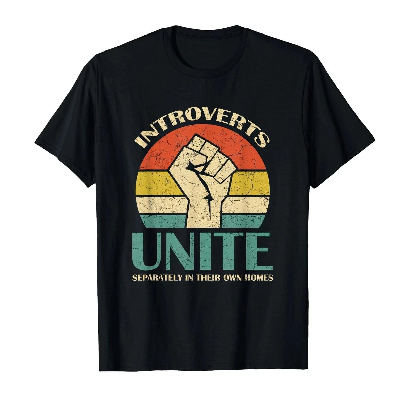 Introverts Unite Stay Home Funny Social Humor T-Shirt 4XL