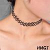 Gothic Black Choker Fashion Necklace for Punk Girl Women Vintage Elastic Braided Fish Thread Choker Gift