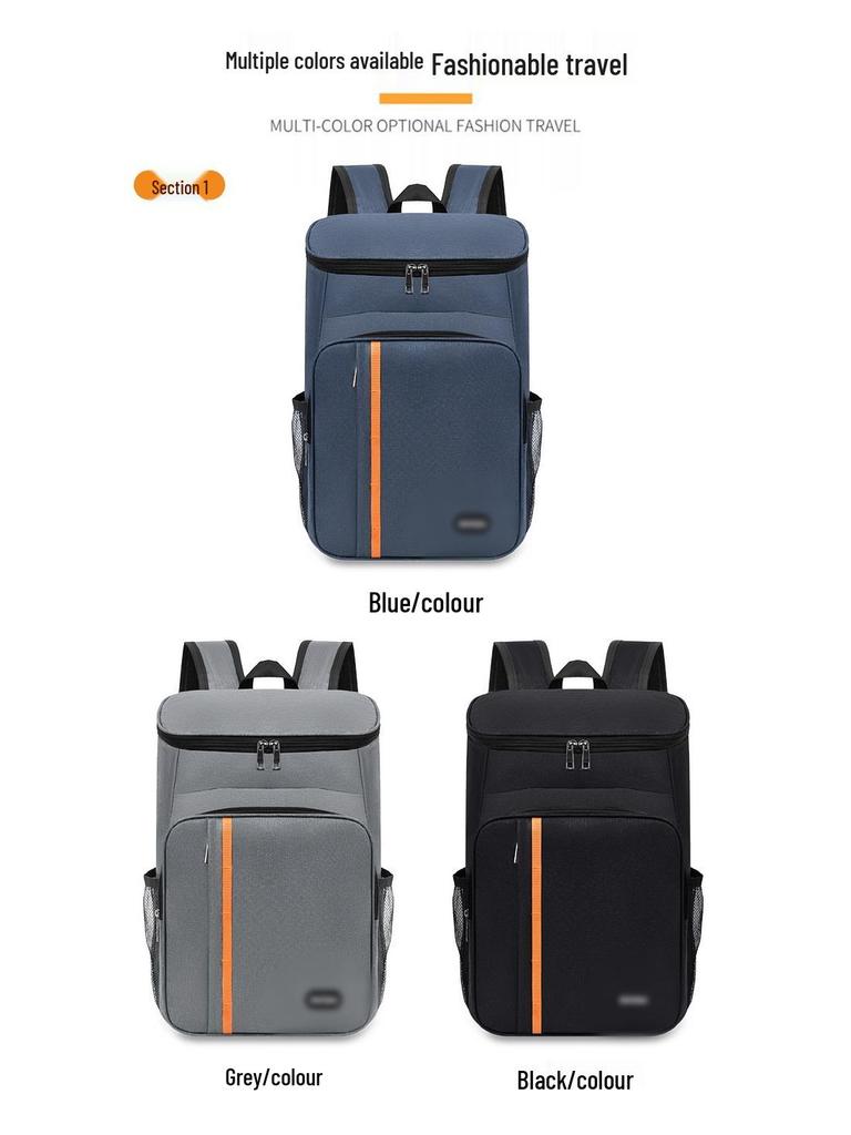 Men's Double Shoulder Casual Backpack - High-End, Insulated, Large Capacity, Lightweight, Thickened, Water-Repellent Travel and Picnic Bag