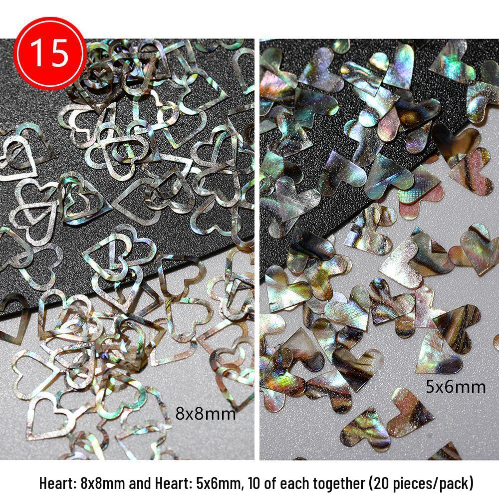 Ultra-Thin Mother-of-Pearl Inlay Butterfly Heart Cloud Nail Art Stickers