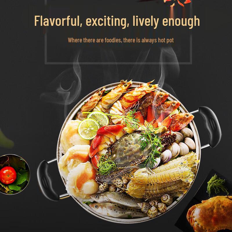Supor 30cm 304 Stainless Steel Large Hot Pot and Soup Pot