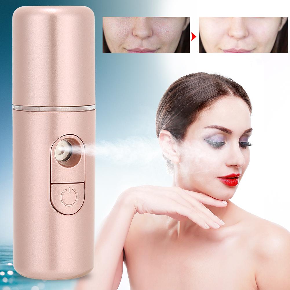 Nano Mist Sprayer Deep Hydrating Portable USB Face Humidifier SkinCare Beauty Tool(Rose Gold )