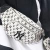 New MLB Monogram Collection Polyester Combo Bag Fanny Pack Regular Unisex Black White 3AHSM012N-50CRD