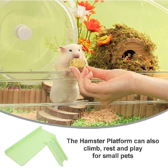 Milisten 1set Hamster Platform for Small Pets Climbing and Resting Board for Guinea Pigs and Hamsters Cage Accessory for Exercise and Play with Ramp