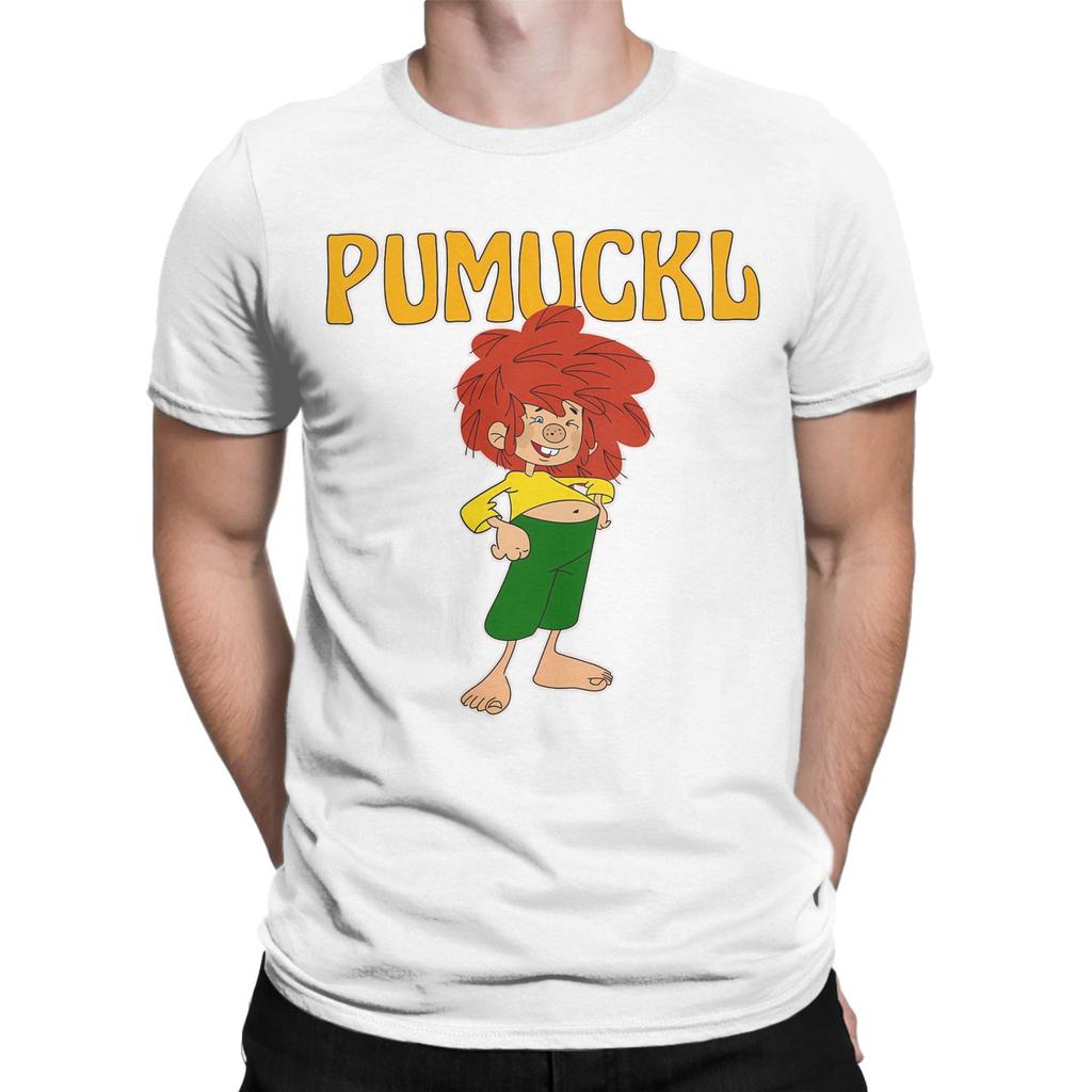 Pumuckl Cute T Shirt Men's  100% Cotton Humorous T-Shirt Round Collar Anime Cartoon Tee Shirt Short Sleeve Clothing Summer