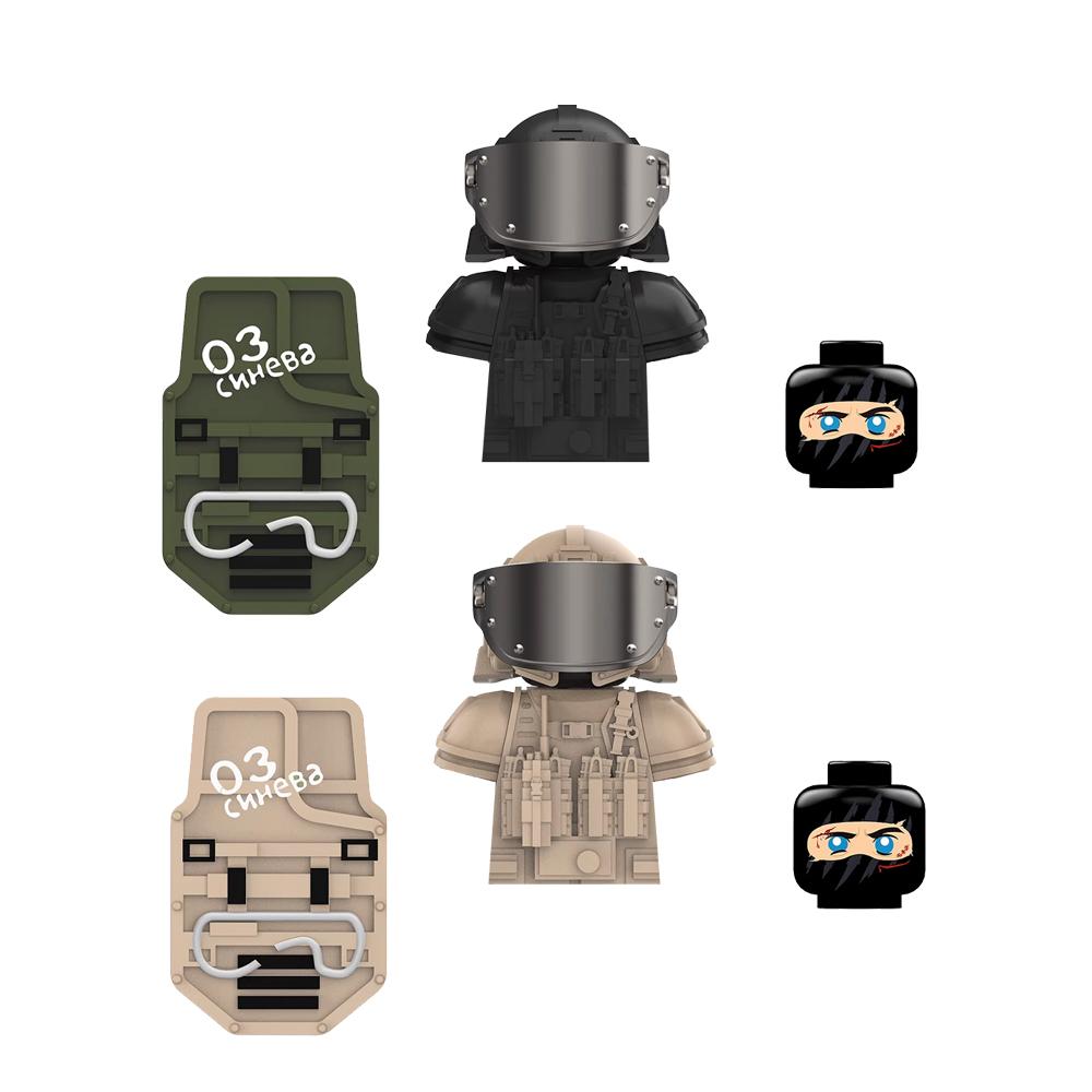 Militärische Spezialpolizei MOC Spezialeinheiten Bausteine, Polizei-Kommando-Soldaten Mini-Humanoide Puppen zum Spielen Geschenke Spielzeug black