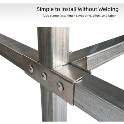 Conector de Tubo Quadrado 40*40mm sem solda galvanizado Junta Fixa de Tubo aço carbono Braçadeira Fixa para Tubo Clipe Fixador Prateleira de Armazenamento