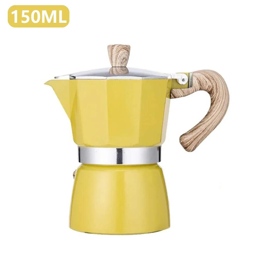 

Еспрессоварка з дерев яною ручкою. Кастрюля Moka. Класична італійська та кубинська кав ярня. Інструменти для пивоваріння. Cafetera, 150 мл, 300 мл. Аксесуари для кафе.