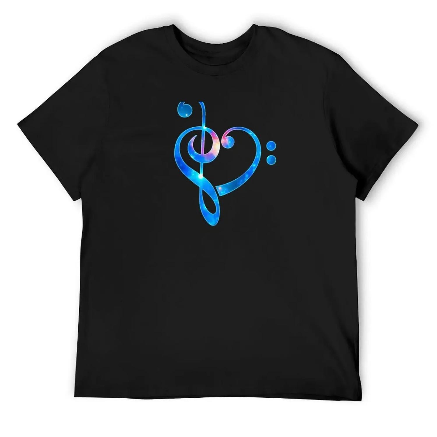 

Galaxy music heart treble clef bass T-Shirt Funny t-shirts customizeds sports fans croswit shirt man mens designer clothes XXXXXL чорний