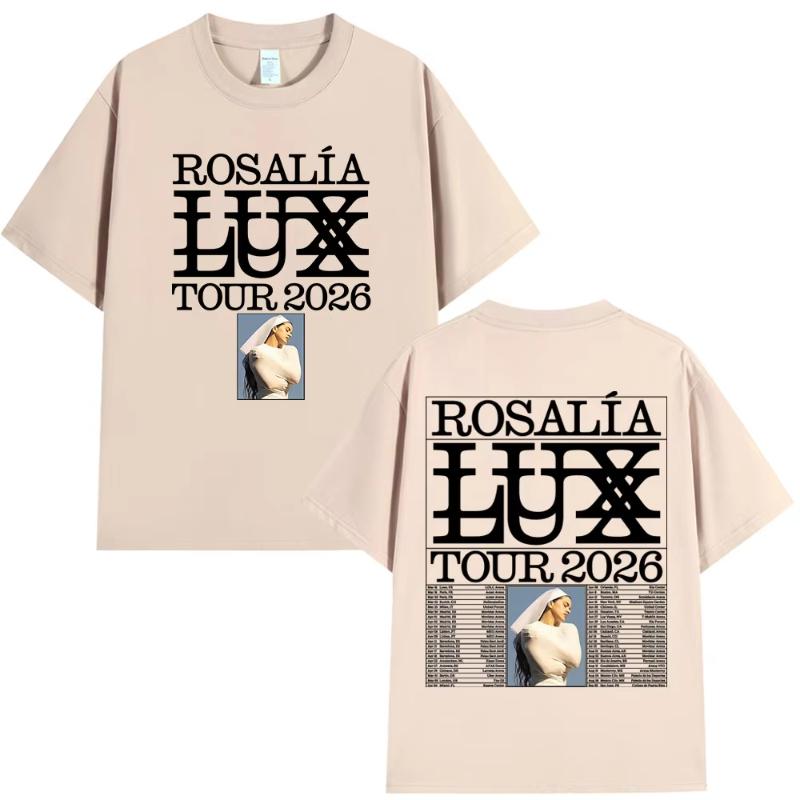 

Rosalia LUX Tour Album 2026 T Shirts Unisexs Women Clothing Casual Cotton Oversized Tshirt Fashion Harajuku Short Sleeve Tshirts 4XL