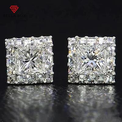 Bling Blling Square Cubic Zirconia Stud Orecchini Accessori per piercing all'orecchio per donne Orecchini da sposa di lusso Gioielli regalo