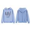 Hoodie Feather Print Long Sleeve Thick Loose Soft Drawstring Hooded Unisex Keep Warm Casual Elastic Cuff Women Men Hoodie