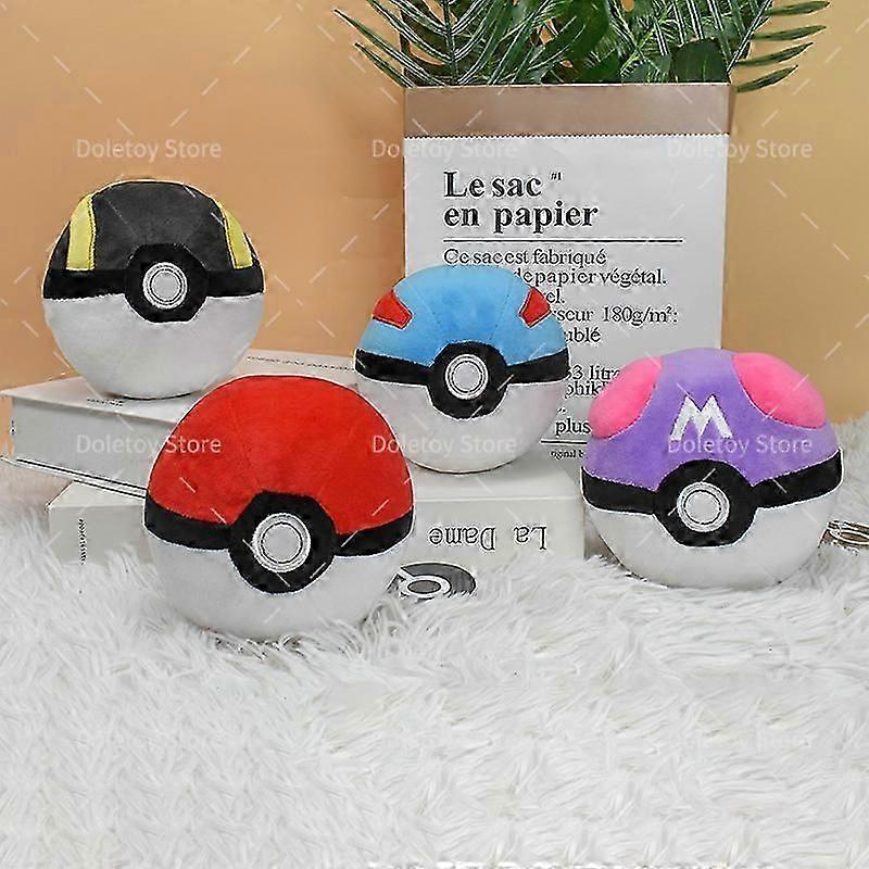 Pelúcias Pokémon Bolas Poke 4 peças/conjunto Master Ball Super Ball Great Ball Ultra Ball 12 cm Brinquedo Macio Recheado Presente de Aniversário para Crianças