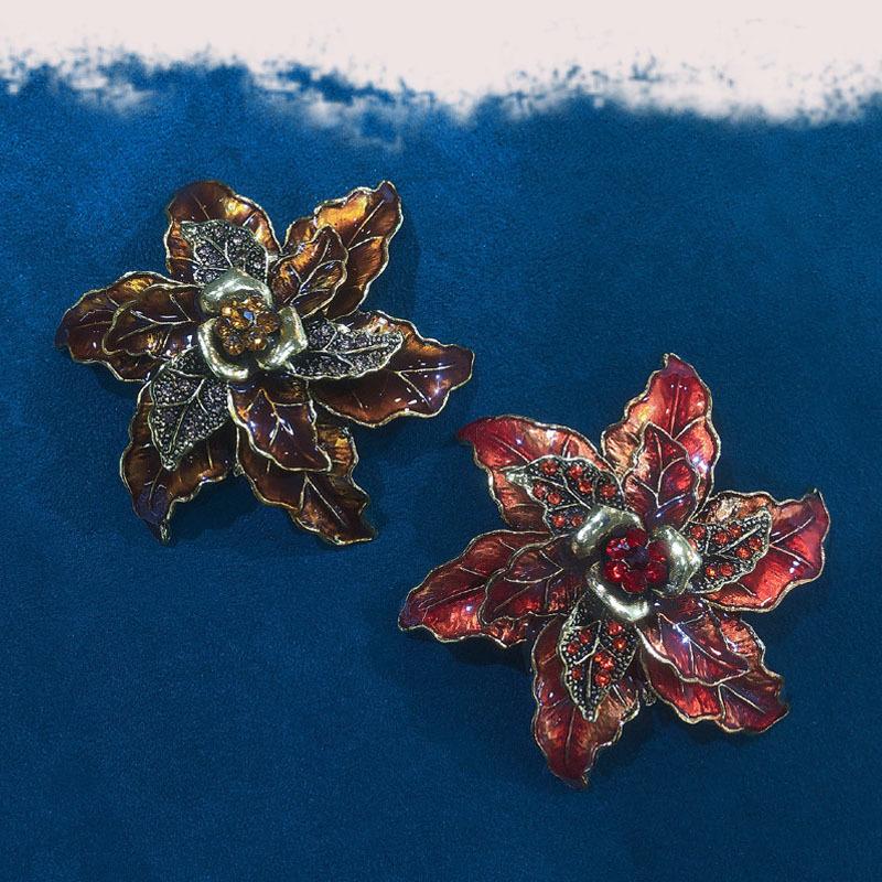 Luxus Clematis Brosche Mode Luxus Blume Anstecknadel Winter Schmuck Pullover Kleid Hochzeitsfeier Frau