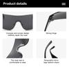 1pc Women Men Punk Y2K Sunglasses Trendy Rimless Star One Piece Goggles Oversized Wrap Around Shades 2000's Eyewear UV400