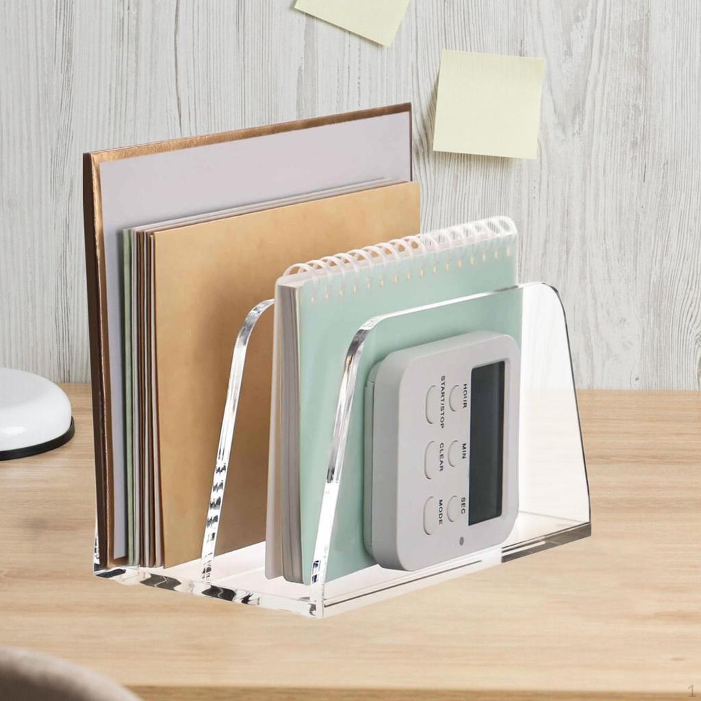 Acrylic Mail Organizer for Desk Letter File Holder Stand Countertop Practical Vanity Paper
