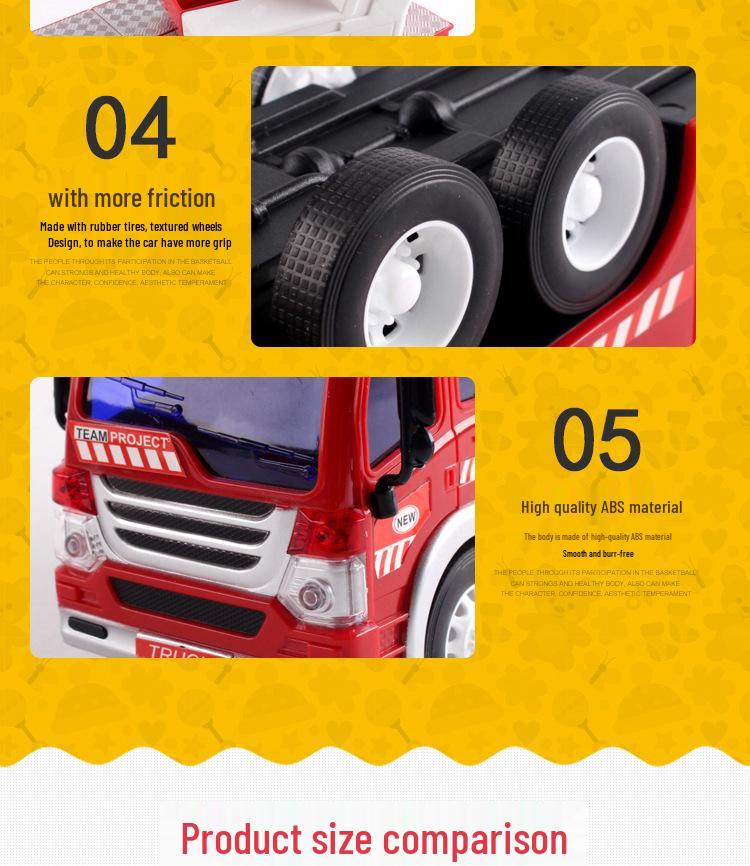Literary Car Play: Fire Truck Simulation Toy with Sound, Light & Story – Inertial Ladder Truck for Kids
