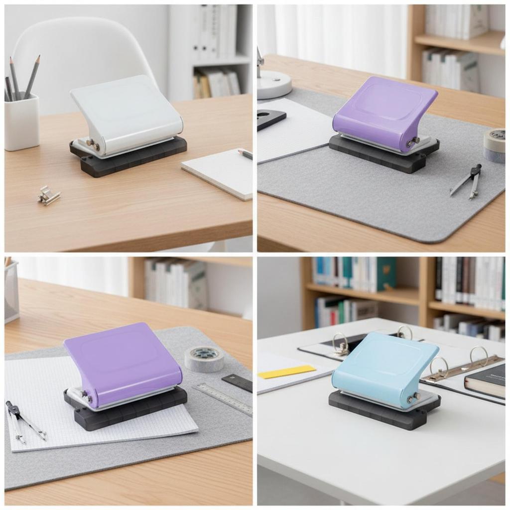 10-Hole Paper Punch Manual Metal Body Hole Easy To Operate Office Tool for