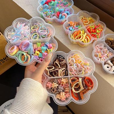 Kid's Colorful Hair Accessories Set: No-Damage Lace Ties & Mini Clips