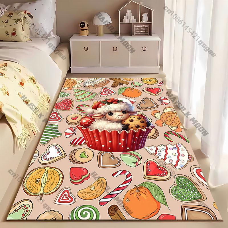 Festive treats holiday theme carpet Yoga living room room decor children's crawling mat doormat area rug games mat